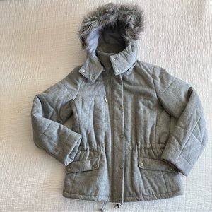 EUC Talbots grey wool anorak jacket